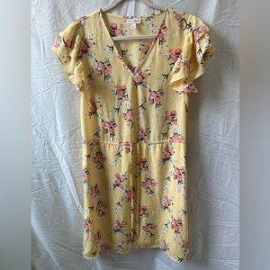 flowly Yellow floral summer dresss
